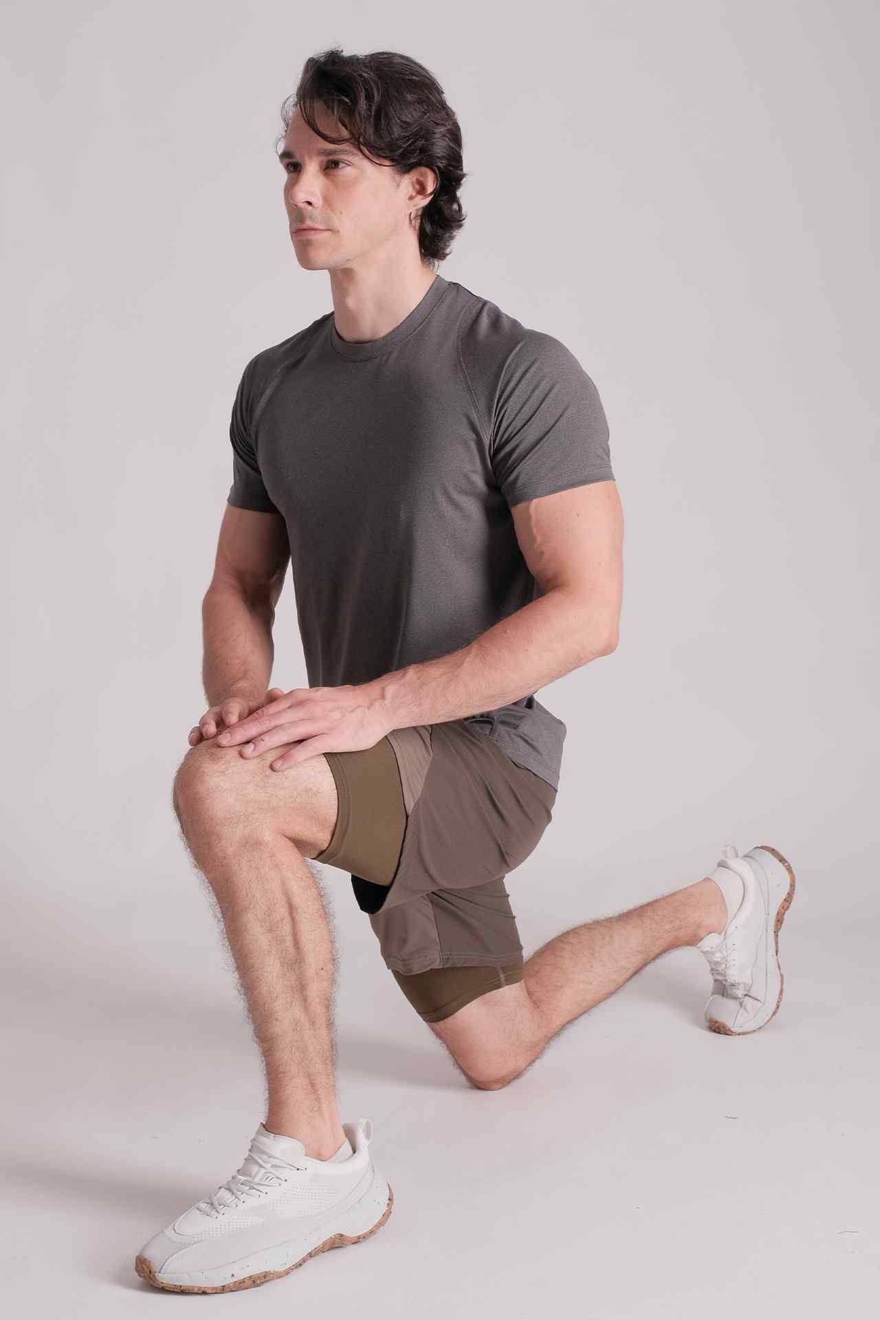 SPJ0359 - Breathable Stretch Mesh Active Tee - Dark Heather Grey
