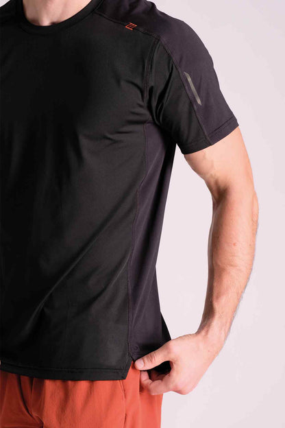 SPJ0363 - Quick-Dry Back Mesh Training Tee - Black