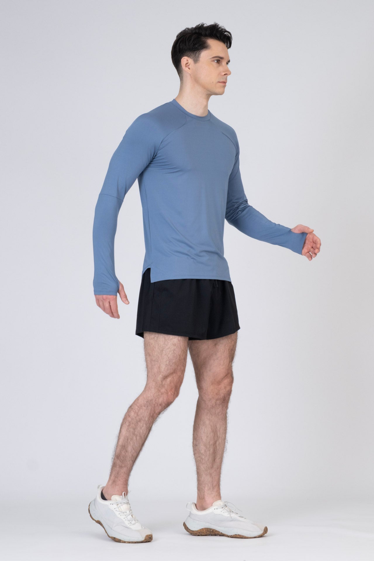SPJ0365B - Quick-Dry 4-Way Stretch Back Mesh Long Sleeve Running Tee