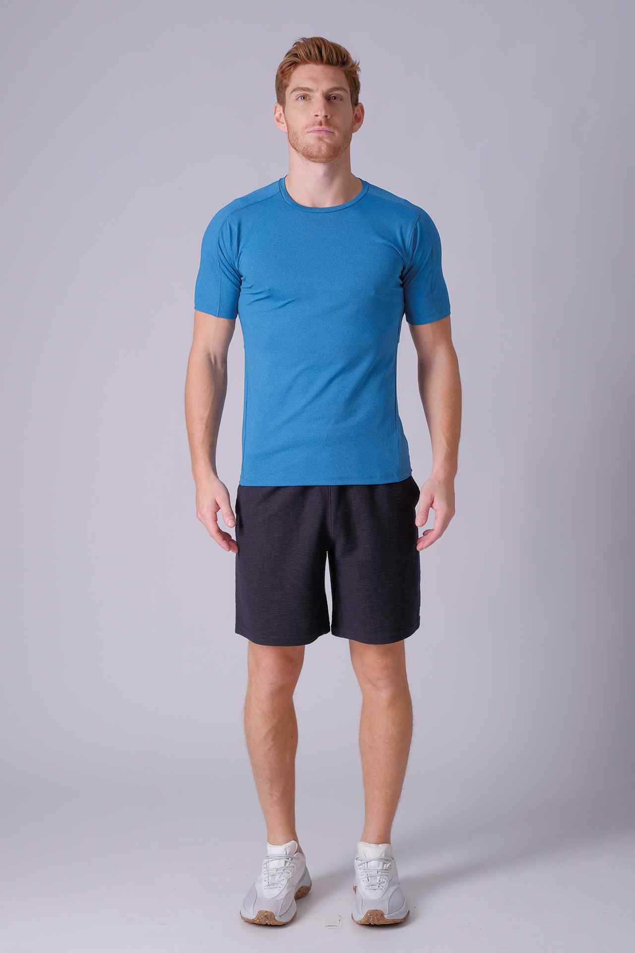 SPJ0384A - Sweat-Wicking Back Mesh Stretch Workout Tee