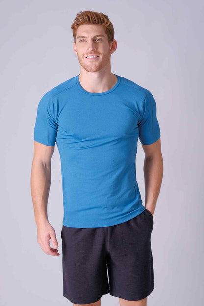 SPJ0384A - Sweat-Wicking Back Mesh Stretch Workout Tee