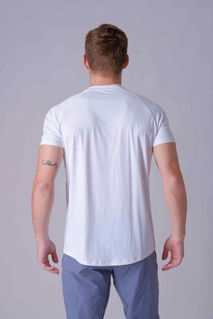 SPJ0386 - Cool Touch Stretch Nylon Raglan Sleeve Workout Tee - White