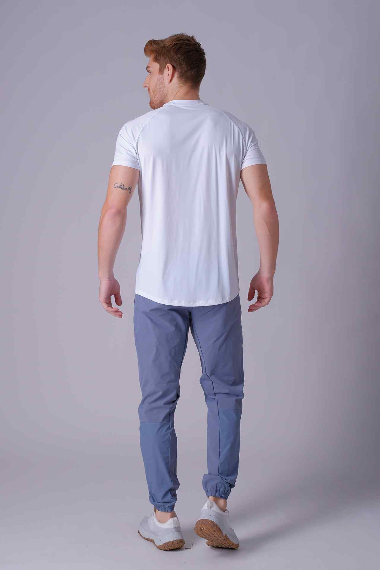 SPJ0386 - Cool Touch Stretch Nylon Raglan Sleeve Workout Tee - White
