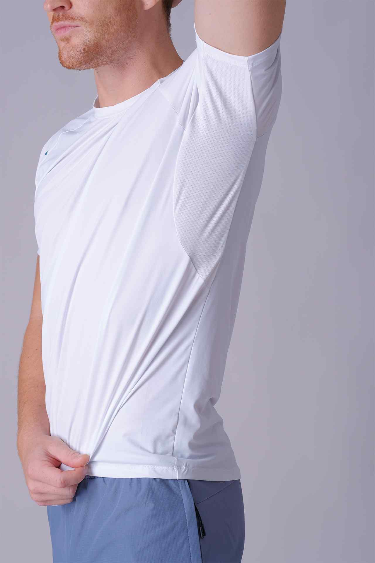 SPJ0386 - Cool Touch Stretch Nylon Raglan Sleeve Workout Tee - White