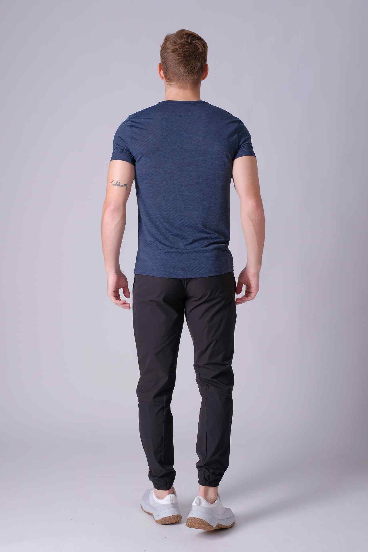 SPJ0391 - Breathable Twill Workout Short Sleeve Tee - Heather Cyan