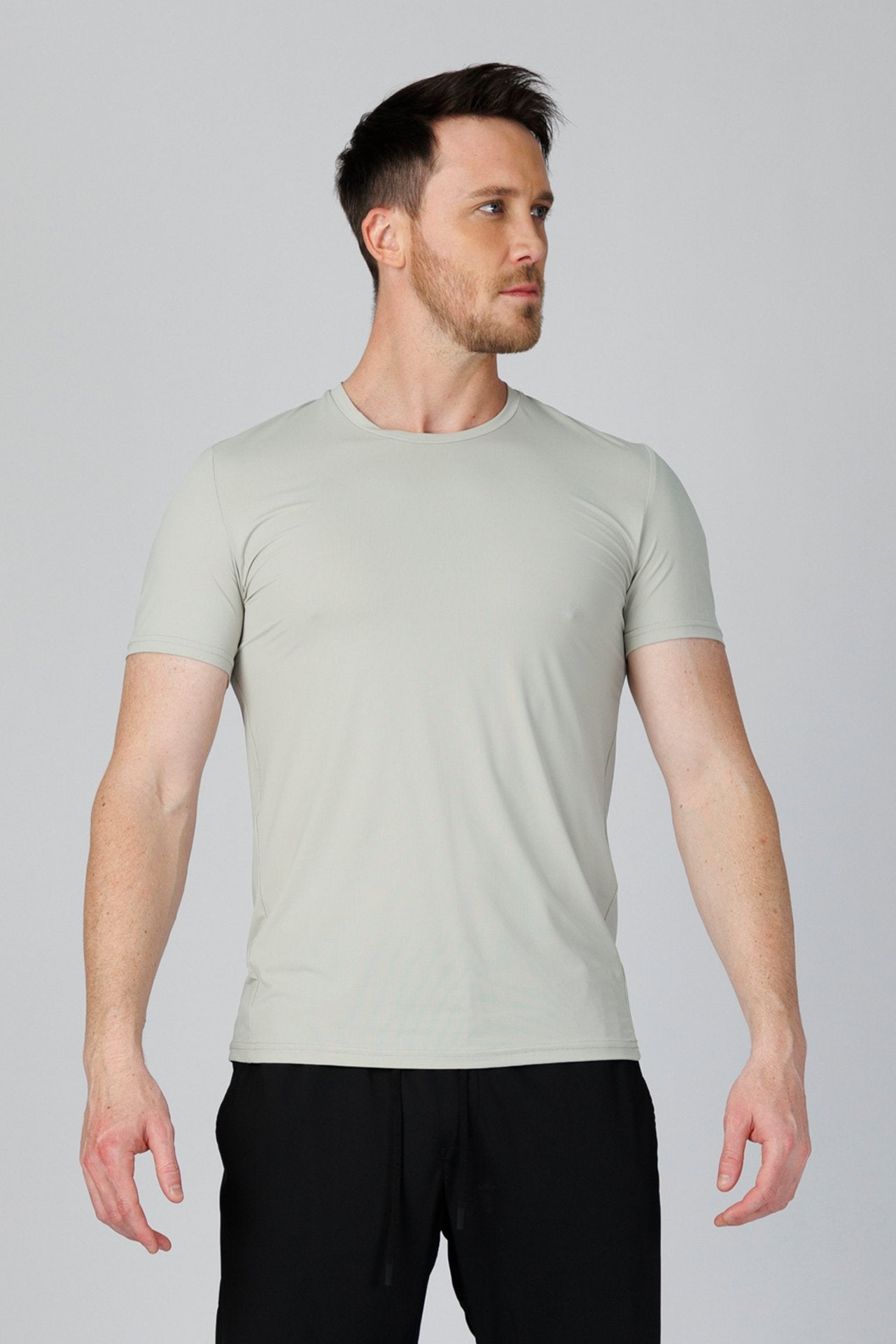 SPJ0391 - Ultra 4-Way Stretch Nylon Mesh Short Sleeve Training Tee - Silver