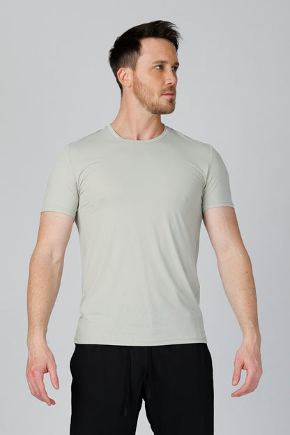 SPJ0391 - Ultra 4-Way Stretch Nylon Mesh Short Sleeve Training Tee - Silver
