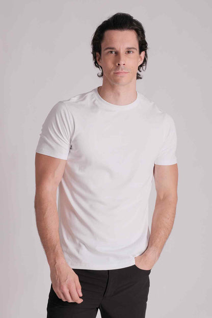 SPJ0397 - Finest US Supima Cotton Split-Hem Crew Tee - White