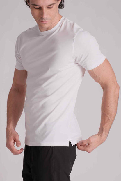 SPJ0397 - Finest US Supima Cotton Split-Hem Crew Tee - White