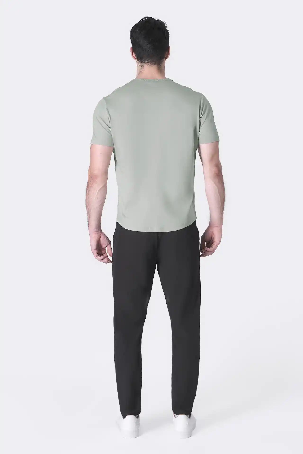 SPJ0399 - Finest Supima Cotton Crew Neck Curve-Hem Short Sleeve T-Shirt - Agave