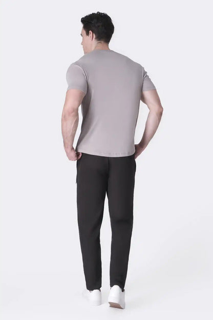 SPJ0399 - Finest Supima Cotton Crew Neck Curve-Hem Short Sleeve T-Shirt - Stone