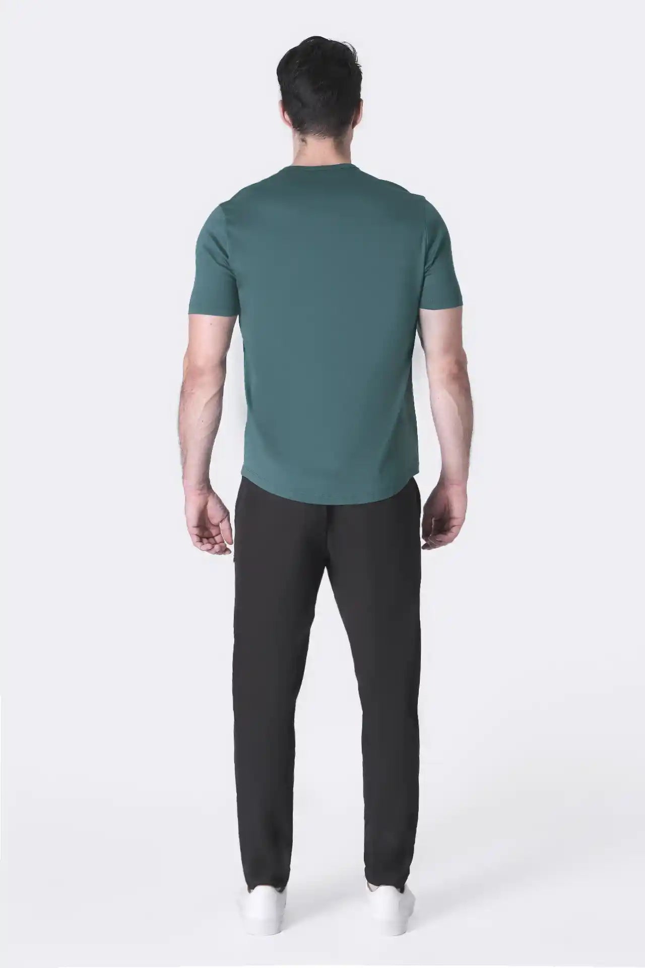 SPJ0399 - Finest Supima Cotton Crew Neck Curve-Hem Short Sleeve T-Shirt - Teal