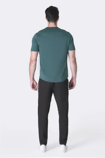 SPJ0399 - Finest Supima Cotton Crew Neck Curve-Hem Short Sleeve T-Shirt - Teal