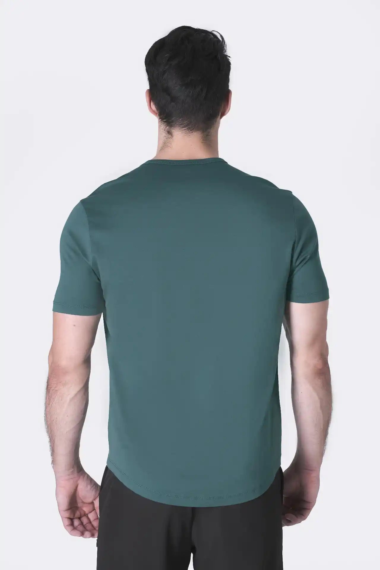 SPJ0399 - Finest Supima Cotton Crew Neck Curve-Hem Short Sleeve T-Shirt - Teal