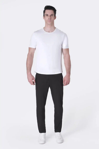 SPJ0399 - Finest Supima Cotton Crew Neck Curve-Hem Short Sleeve T-Shirt - White