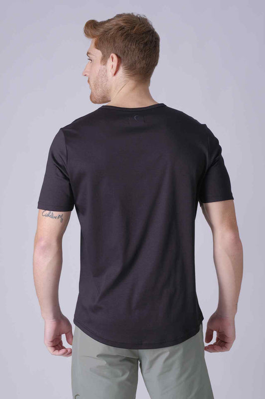 SPJ0402 -Finest US Supima Cotton Curve-Hem Short Sleeve Henley