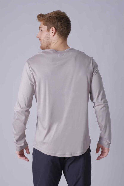 SPJ0403 - Finest US Supima Cotton Curve-Hem Long Sleeve Henley