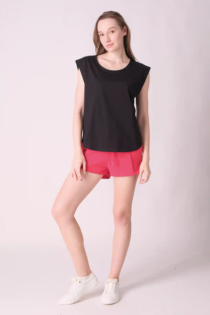 SPWJ0409 - Women's Scoop Neck Top - Black