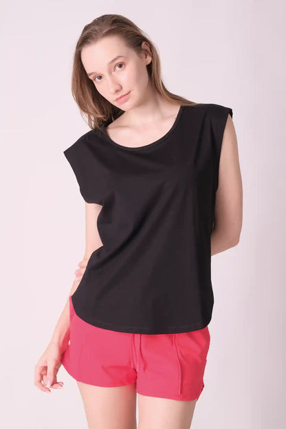 SPWJ0409 - Women's Scoop Neck Top - Black