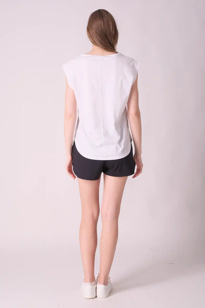 SPWJ0409 - Women's Scoop Neck Top - White