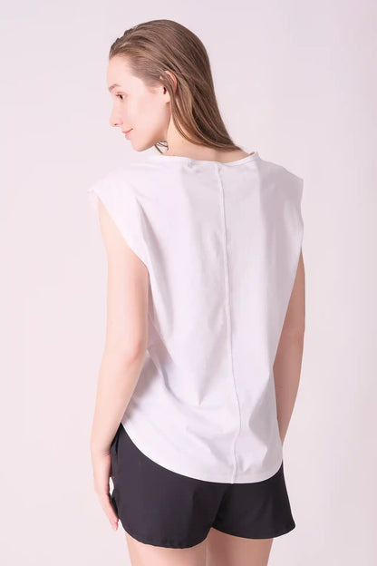 SPWJ0409 - Women's Scoop Neck Top - White