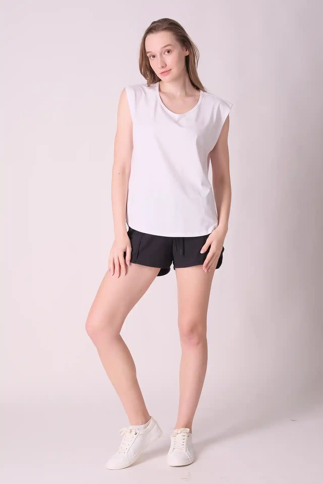 SPWJ0409 - Women's Scoop Neck Top - White