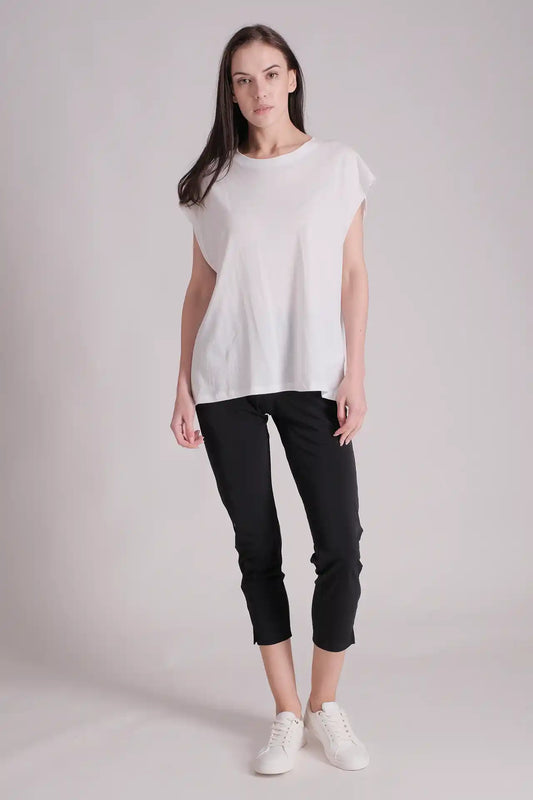 SPWJ0418 - Women's Essential Ultra Soft Organic Cotton Sleeveless Tee - White