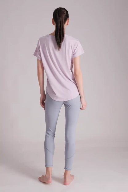 SPWJ0419 - Women's Wide Neck Curved Training Tee - Pink