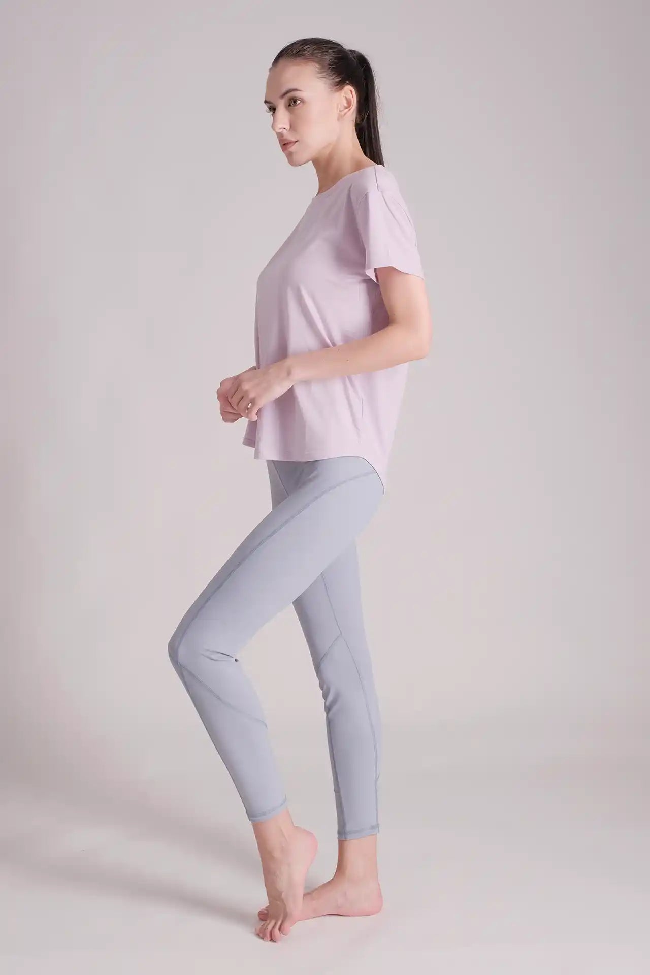 SPWJ0419 - Women's Wide Neck Curved Training Tee - Pink