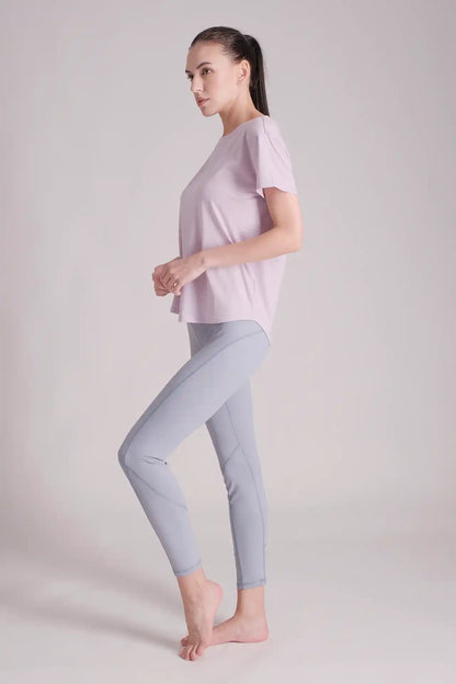 SPWJ0419 - Women's Wide Neck Curved Training Tee - Pink