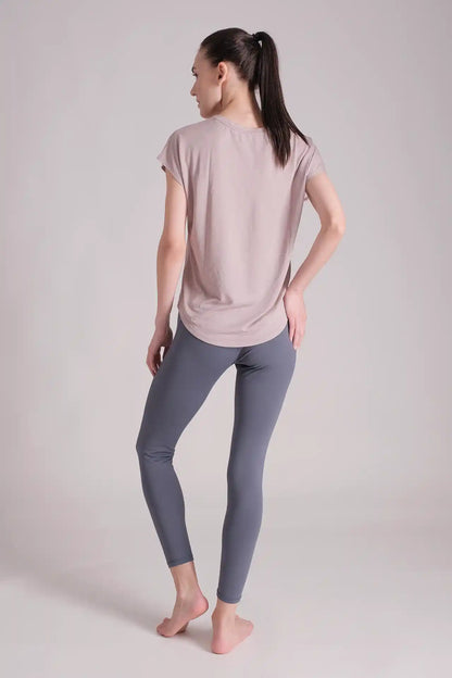 SPWJ0420 - Women's Crew Neck High-Low Training Tee - Purple