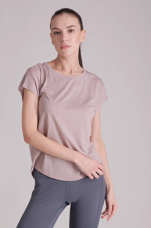 SPWJ0420 - Women's Crew Neck High-Low Training Tee - Purple