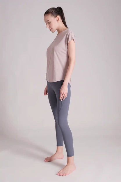 SPWJ0420 - Women's Crew Neck High-Low Training Tee - Purple