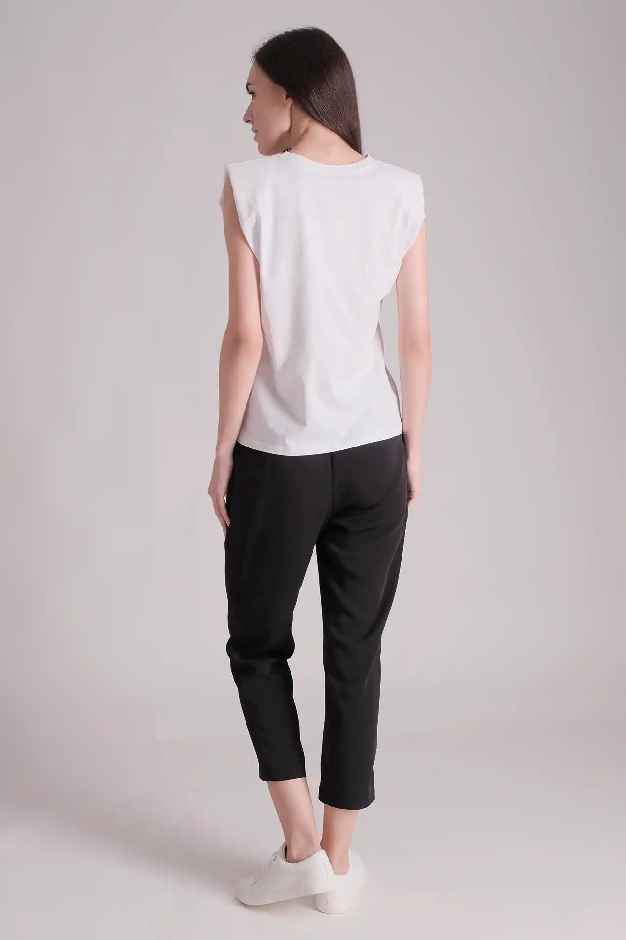 SPWJ0421 - Women's Essential Organic Cotton Shoulder Pad Tee - White