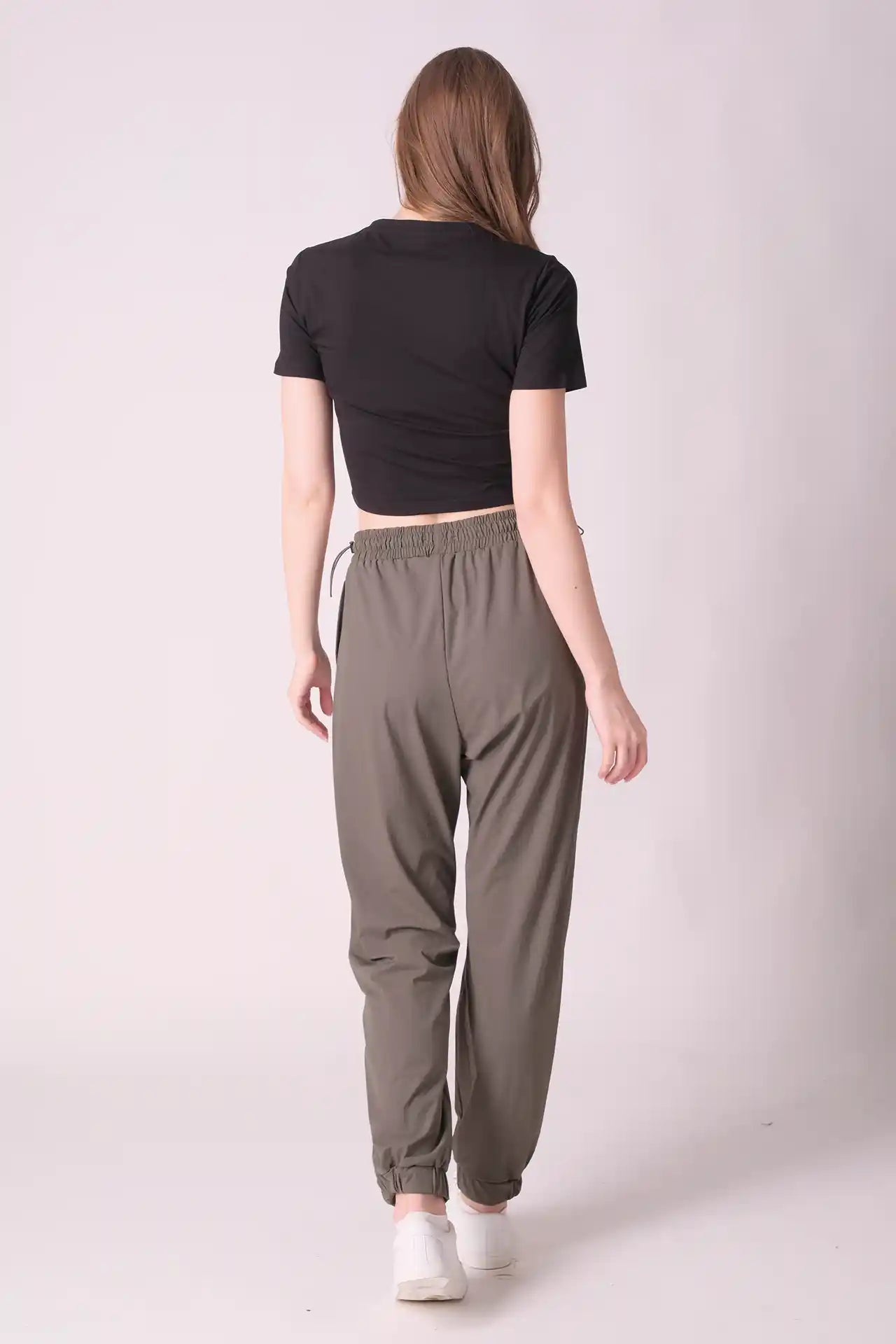 SPWJ0423 - Women's Essential Stretchy Cotton Modal Crop Top - Black