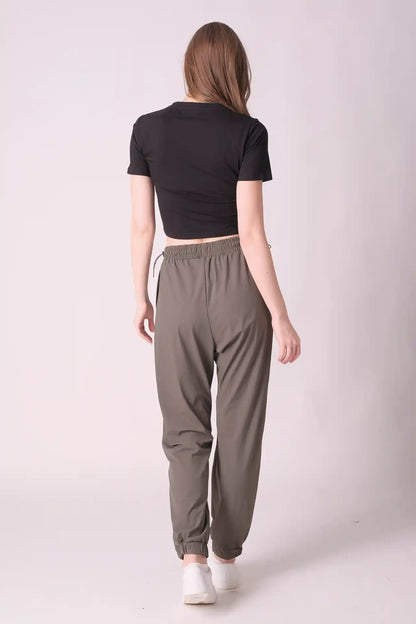 SPWJ0423 - Women's Essential Stretchy Cotton Modal Crop Top - Black