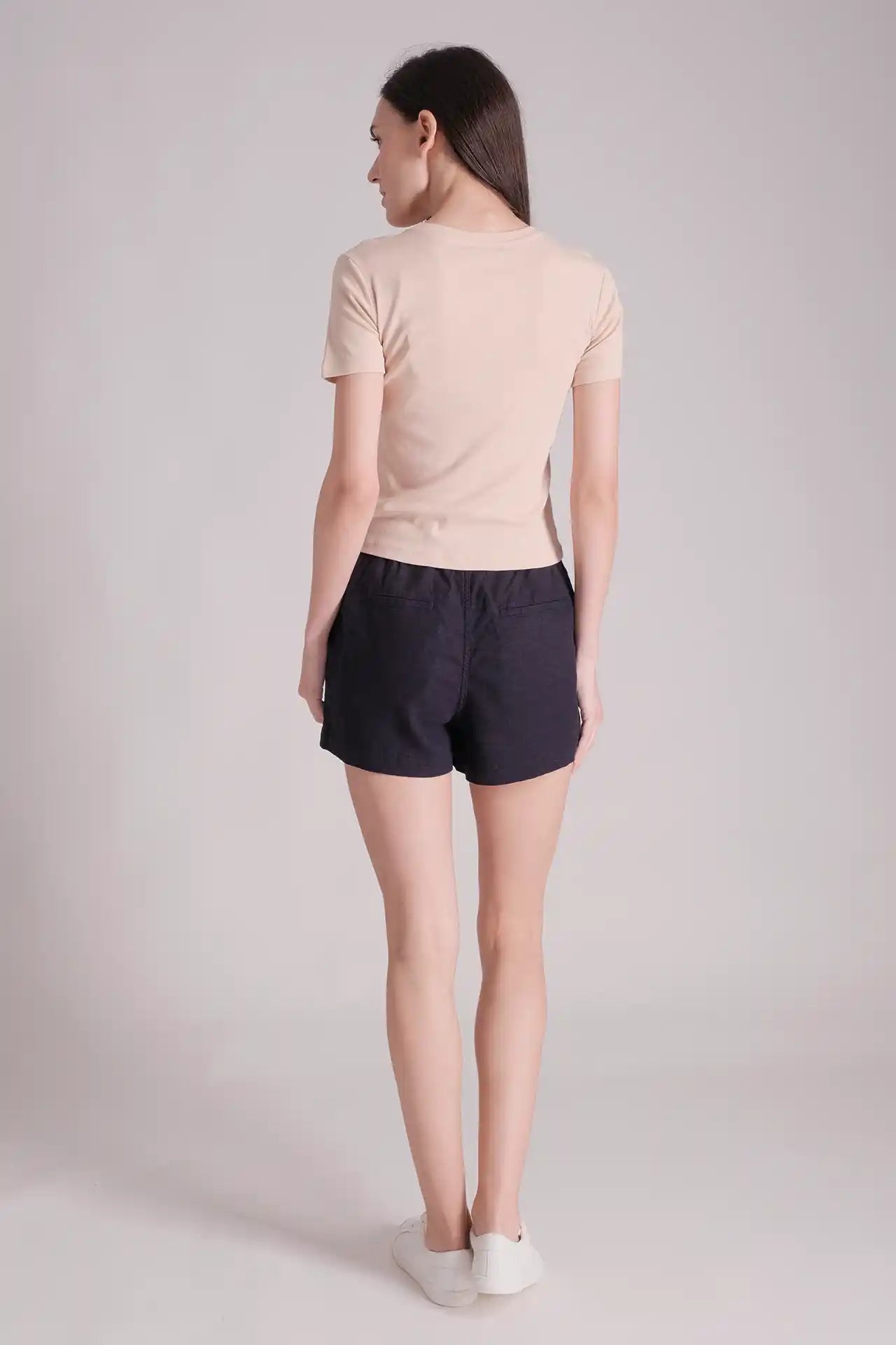 SPWJ0429 - Women's Essential Organic Cotton Stretchy Crew Tee - Beige