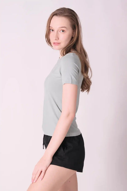 SPWJ0429 - Women's Essential Soft Lenzing Modal Short Tee - Sage