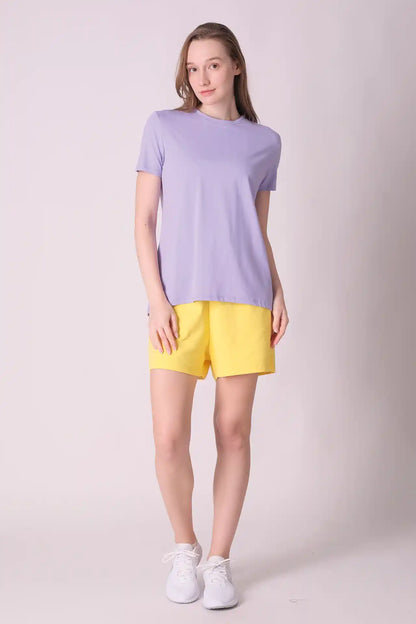 SPWJ0430 - Women's Essential Back Curve Crewneck Tee - Lavender