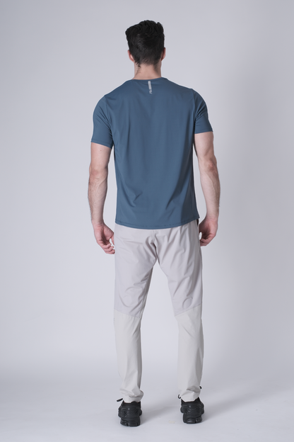 SPJ0437 - Ultra 4-Way Stretch Nylon Short Sleeve Training Tee - Ash Blue