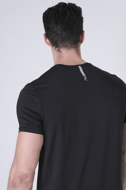 SPJ0437 - Ultra 4-Way Stretch Nylon Short Sleeve Training Tee - Black