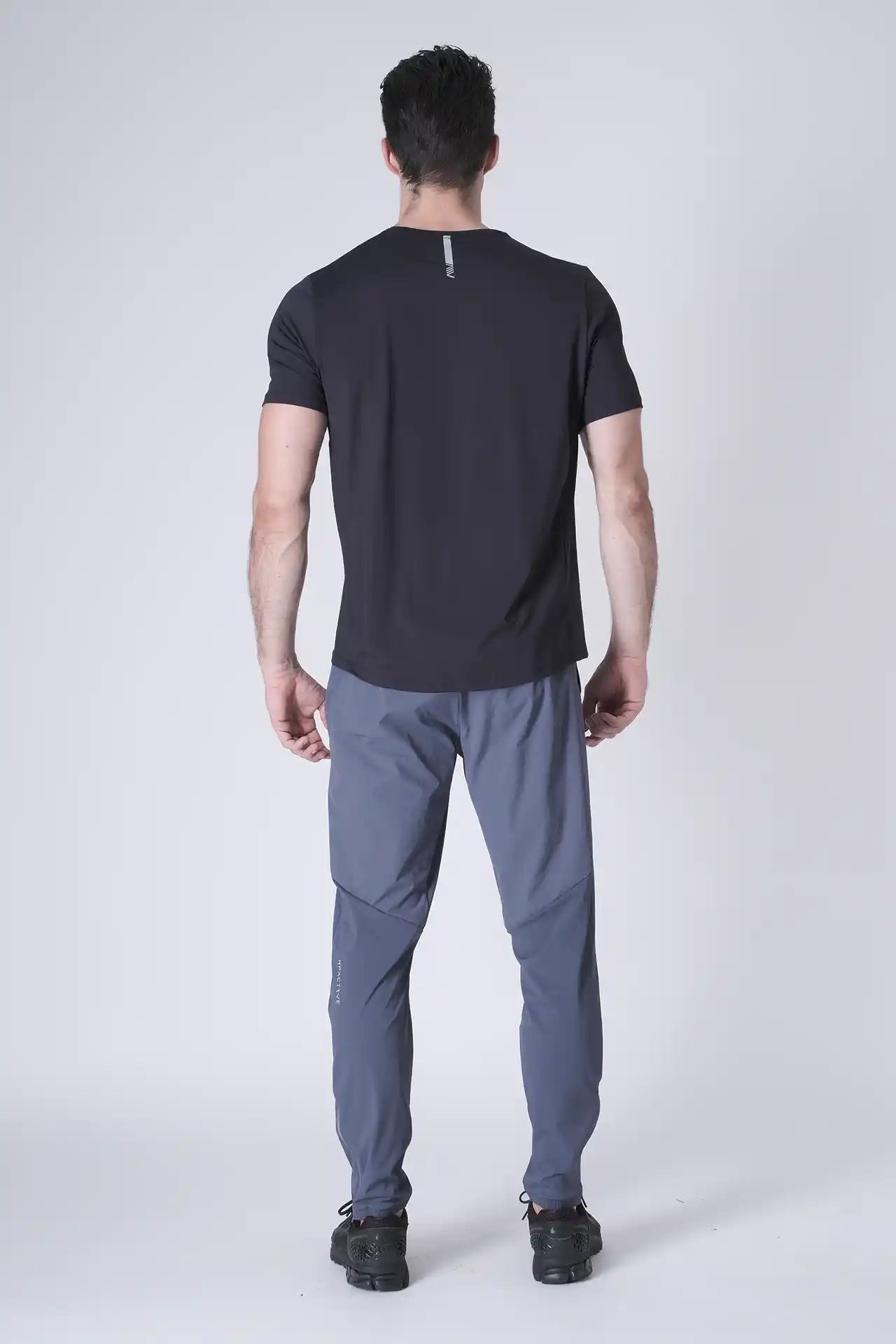 SPJ0437 - Ultra 4-Way Stretch Nylon Workout Short Sleeve Training Tee - Navy