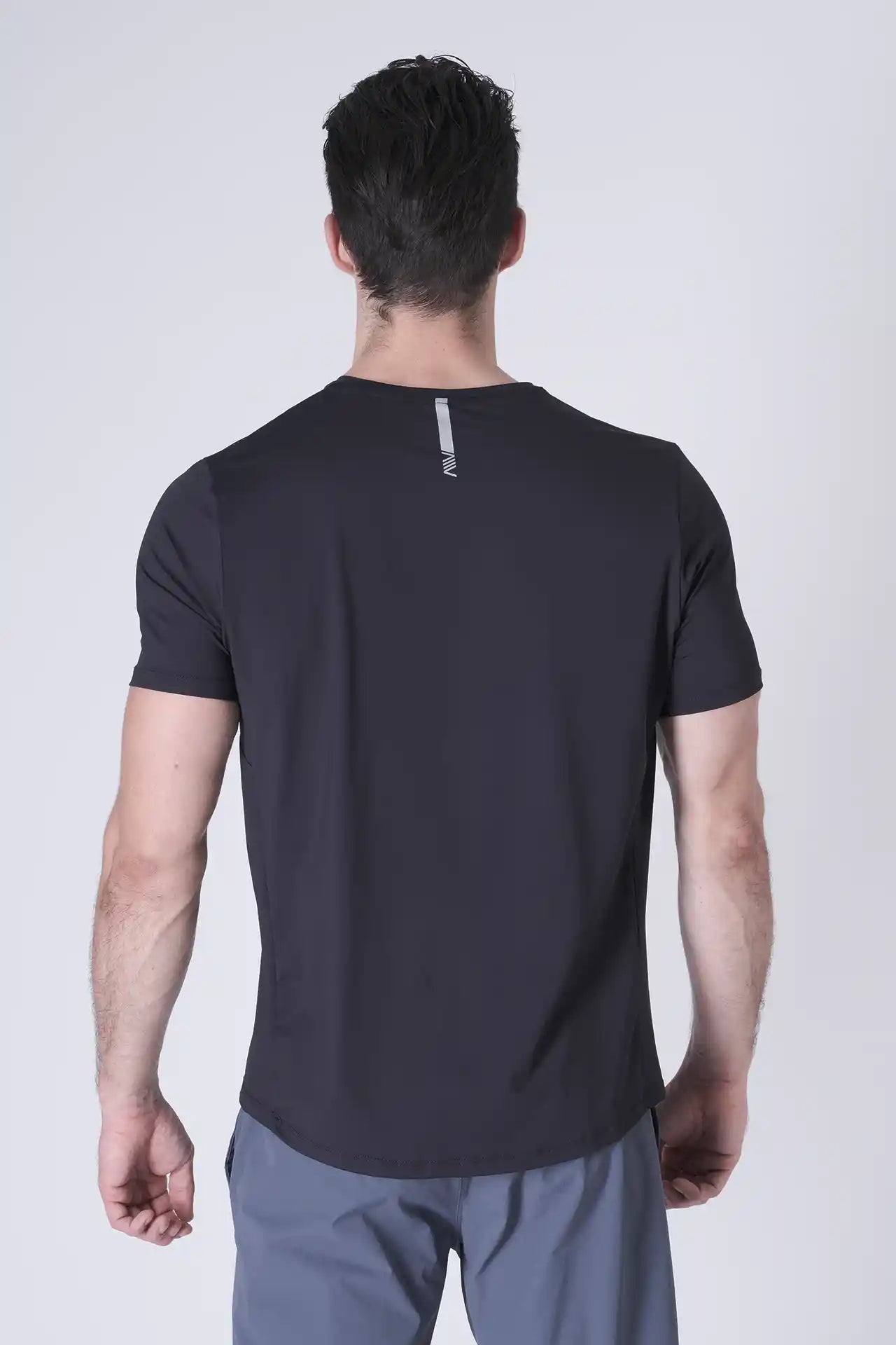 SPJ0437 - Ultra 4-Way Stretch Nylon Workout Short Sleeve Training Tee - Navy