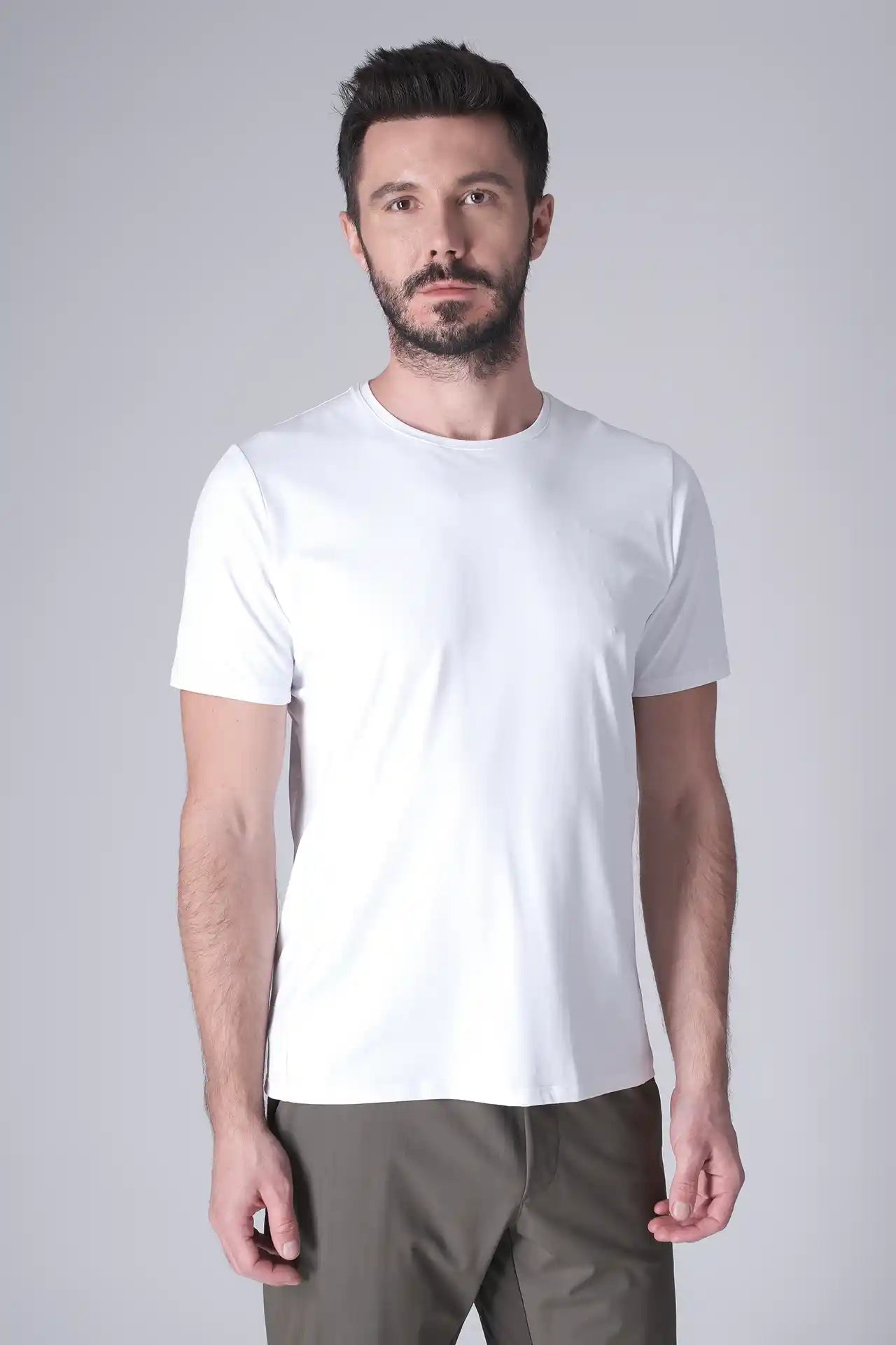 SPJ0437 - Ultra 4-Way Stretch Nylon Short Sleeve Training Tee - White