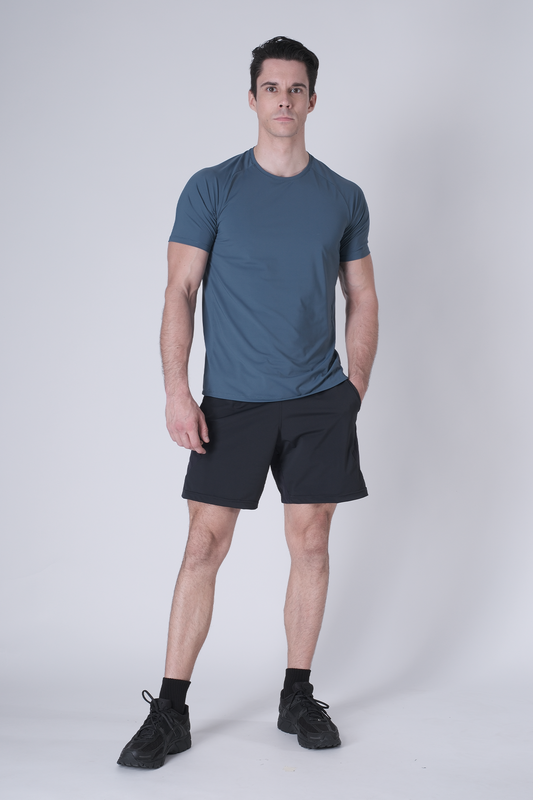 SPJ0438 - Ultra 4-Way Stretch Nylon Raglan Sleeve Training Tee - Ash Blue