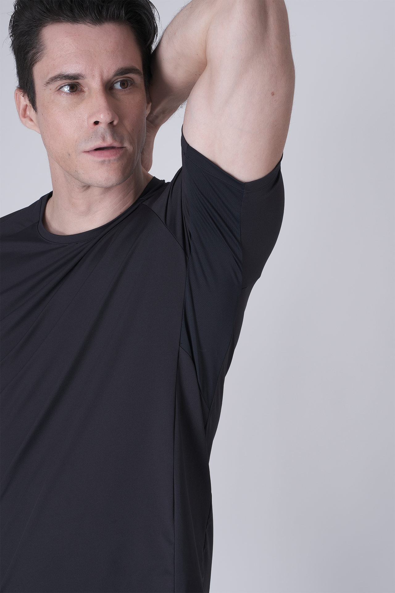 SPJ0438 - Ultra 4-Way Stretch Nylon Raglan Sleeve Training Tee - Navy