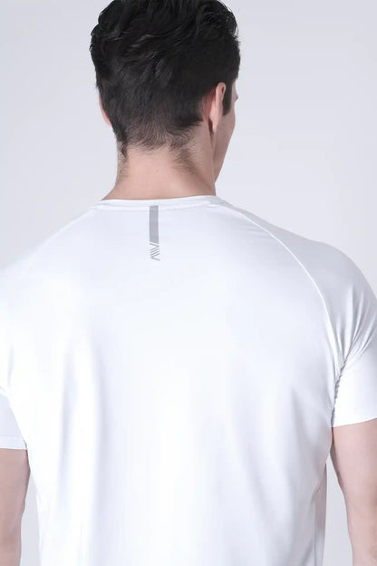 SPJ0438 - Ultra 4-Way Stretch Nylon Workout Raglan Sleeve Training Tee - White