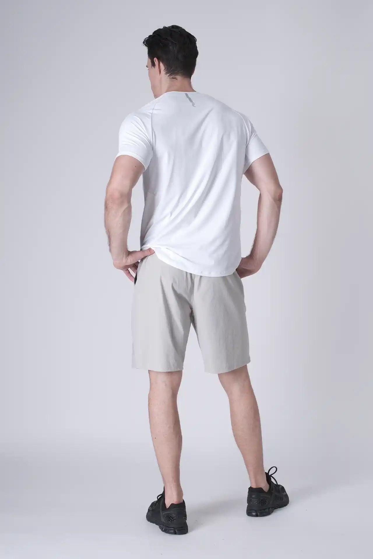 SPJ0438 - Ultra 4-Way Stretch Nylon Workout Raglan Sleeve Training Tee - White