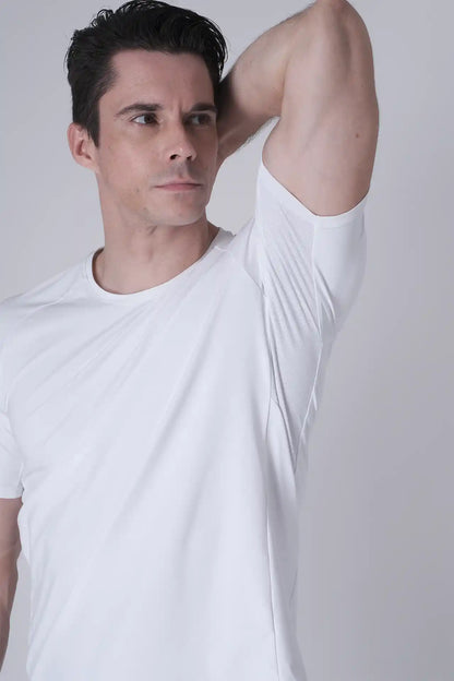 SPJ0438 - Ultra 4-Way Stretch Nylon Workout Raglan Sleeve Training Tee - White