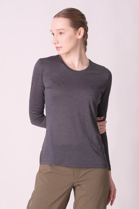 SPWJ0452 - Women's Crewneck LS Top - Dark Grey
